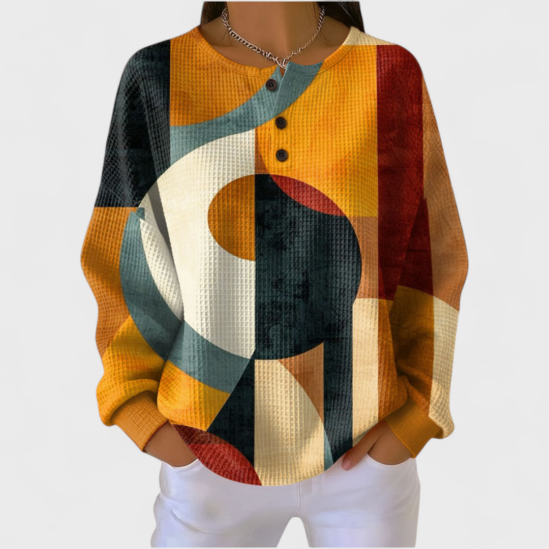 Maglione con motivo geometrico in rilievo Caterina – colore Arancione