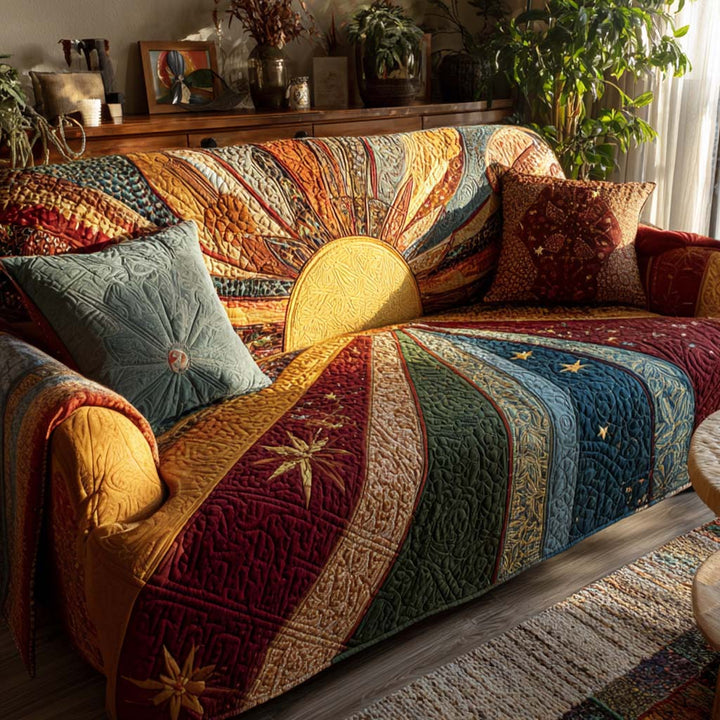 Chiara – Copridivano Trapuntato Patchwork Rustico all&