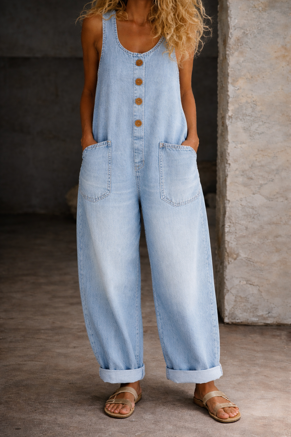 Salopette vintage in cotone effetto lavato Chiara – foto 2