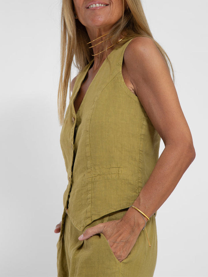 Daniela | Completo Gilet Bottonato &amp; Pantalone Largo