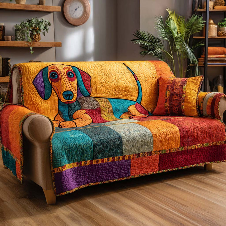 Elena – Copridivano Trapuntato Patchwork con Cucciolo