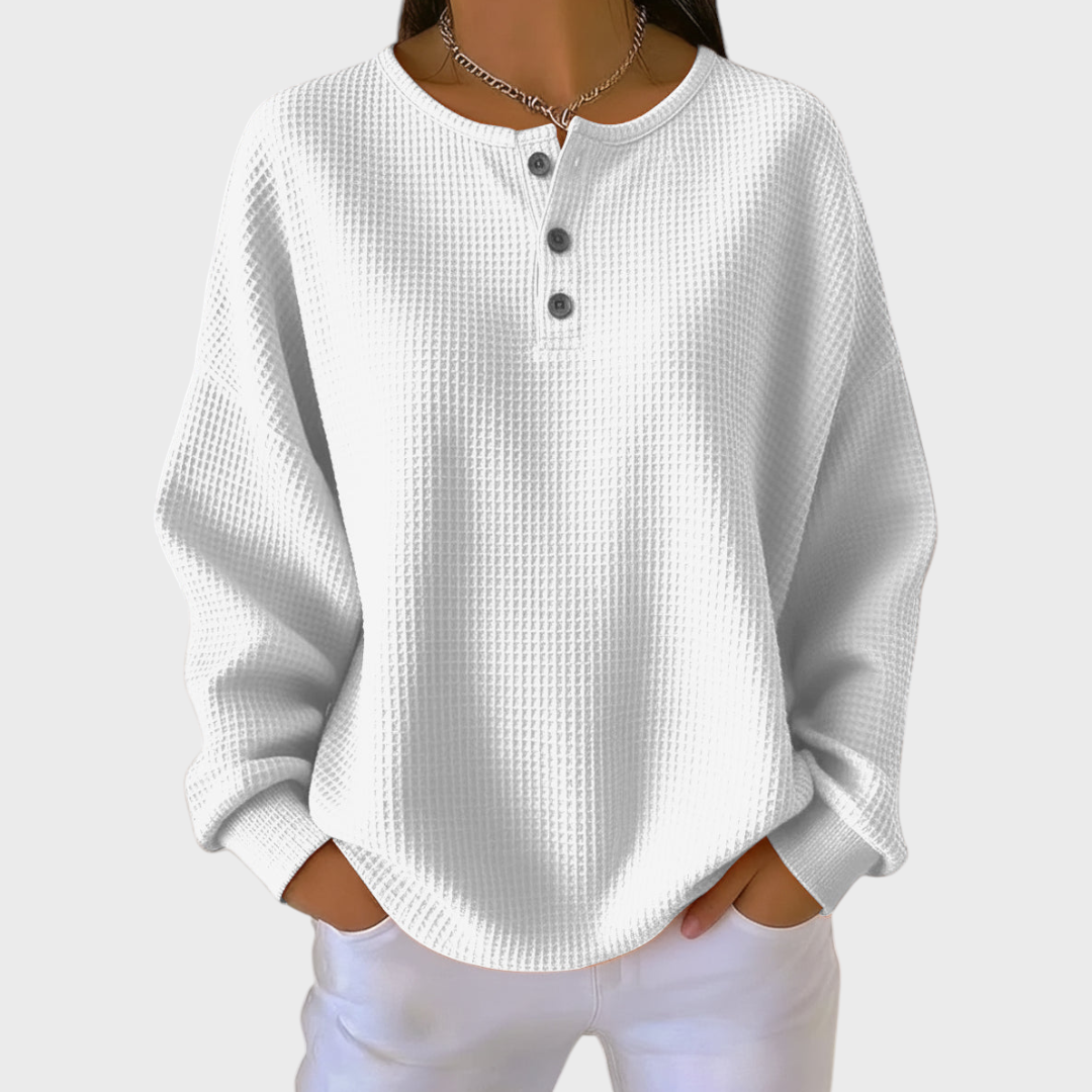 Maglione in morbida maglia waffle Elisabetta – colore Bianco