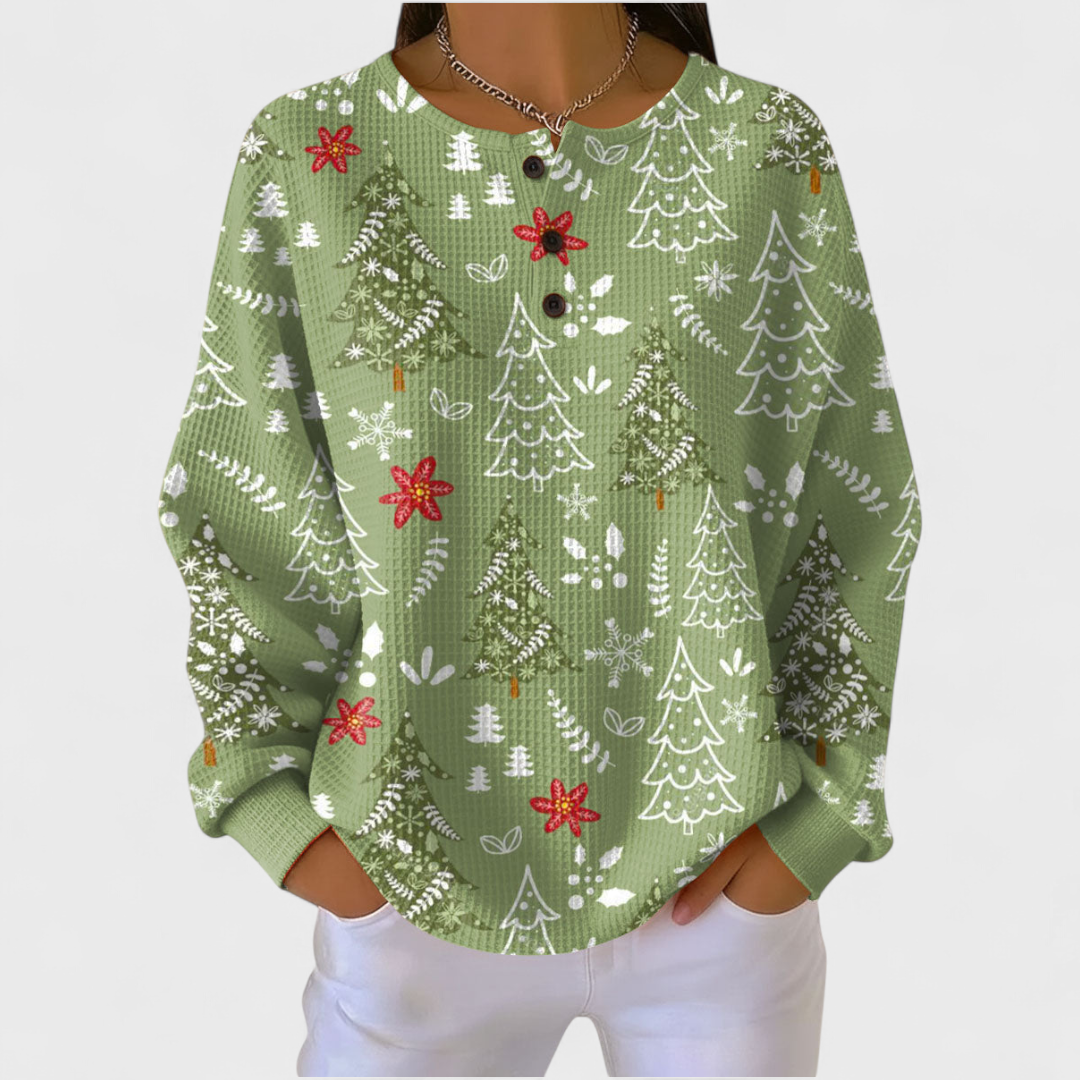 Maglione con motivo di albero di Natale Emilia – colore Verde