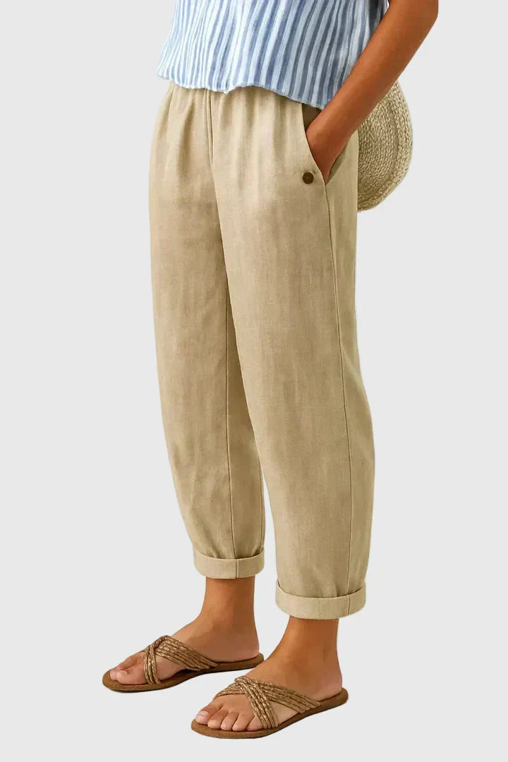 Pantaloni Chic e Confortevoli Flora – colore Beige