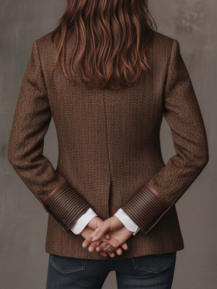 Francesca | Blazer a spina di pesce con inserti stampati, foto 11