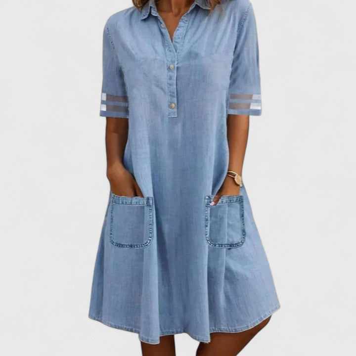 Abito in denim che valorizza la silhouette Giulia
