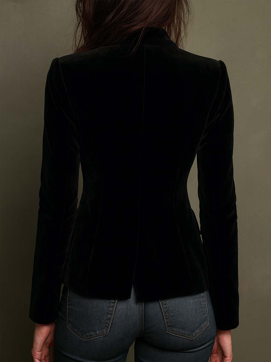 Giulia | Blazer nero con ricami floreali multicolore, foto 2