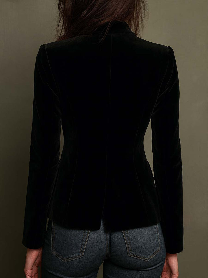 Giulia | Blazer nero con ricami floreali multicolore, foto 2