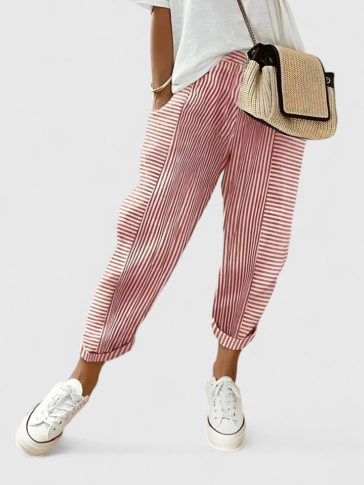 Pantaloni Confortevoli Giulia – colore Rosso Chiaro