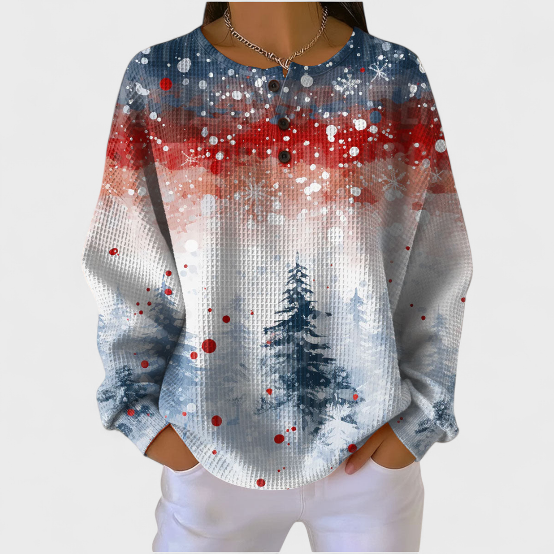Maglione natalizio con morbido motivo a pini Lina – colore Multicolore