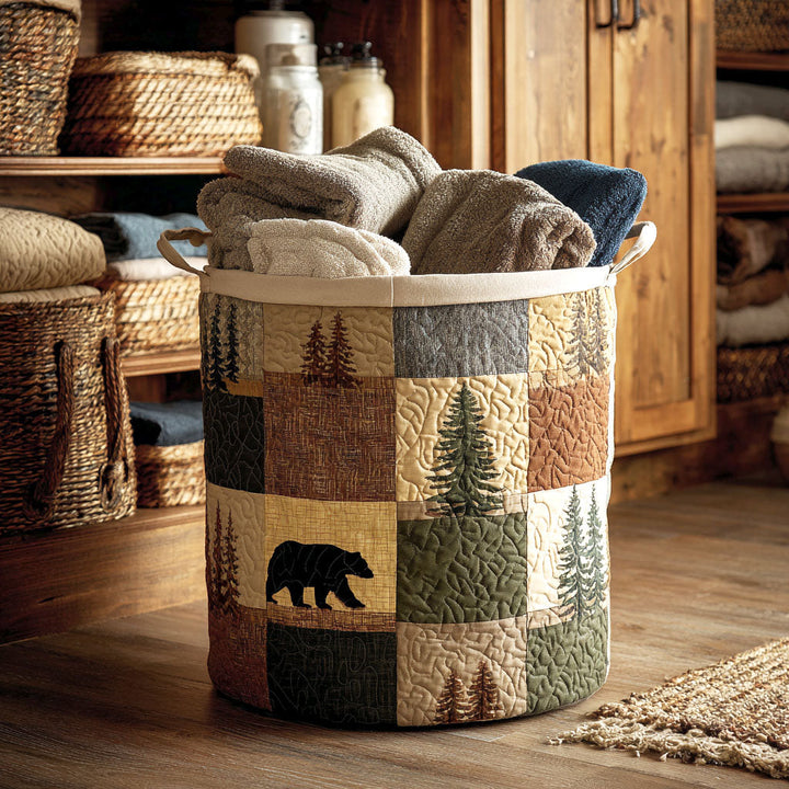 Loredana | Cesto della Biancheria Patchwork del Bosco