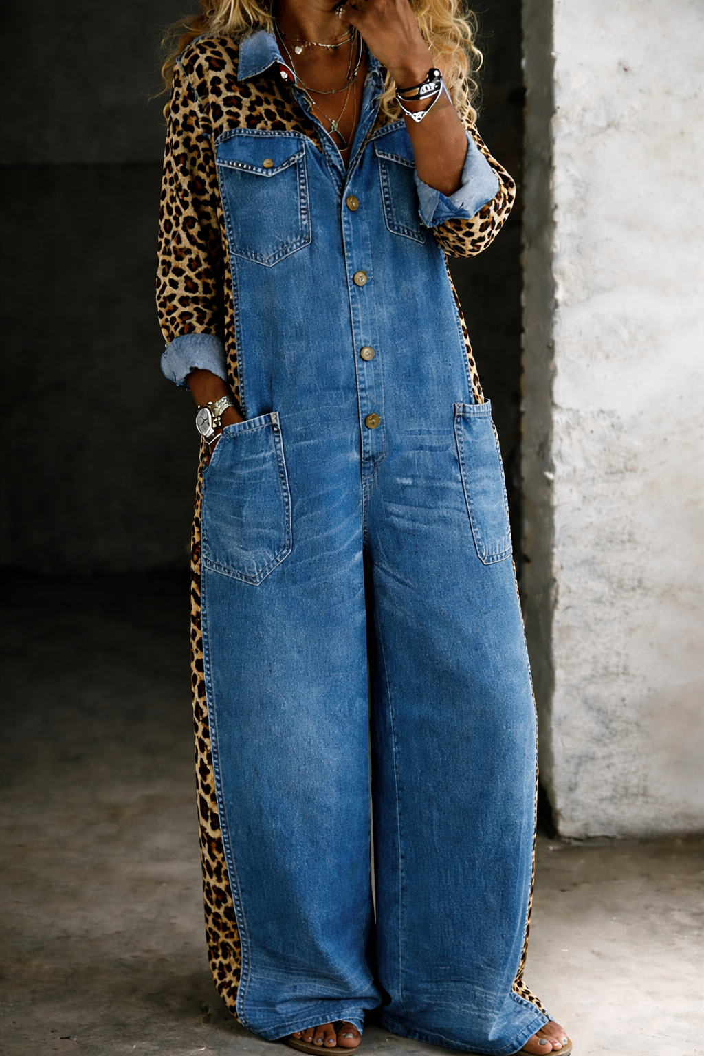 Salopette in denim Ludovica – colore Blu scuro