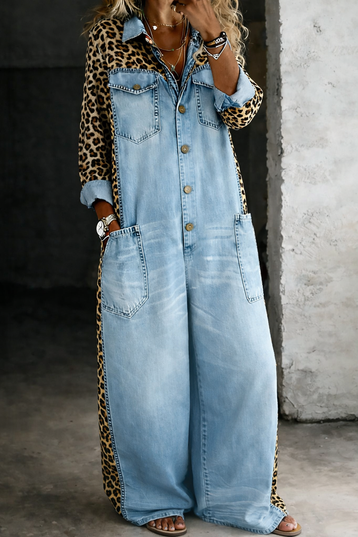 Salopette in denim Ludovica – colore Blu