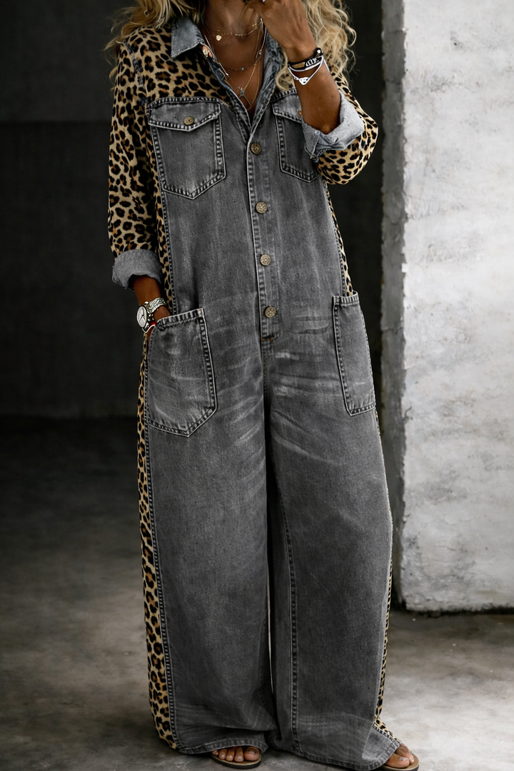 Salopette in denim Ludovica – colore Grigio
