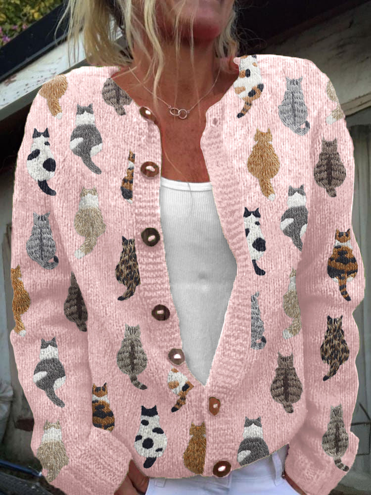 Marianna | Cardigan accogliente con gatti, foto 2