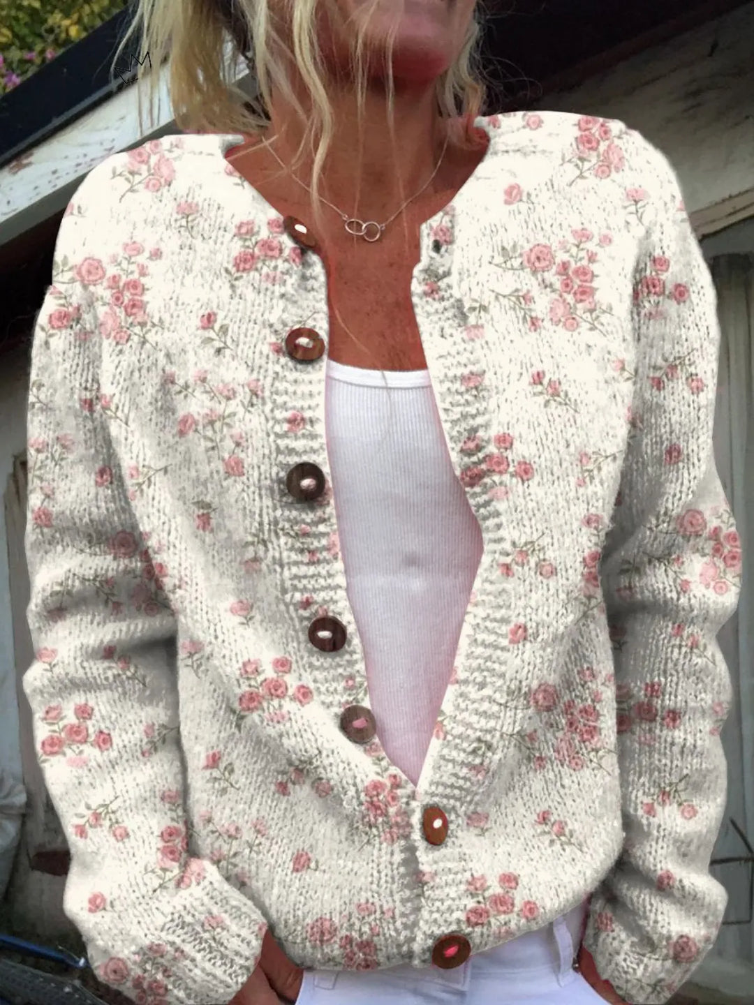 Mariuccia | Cardigan vintage con rose