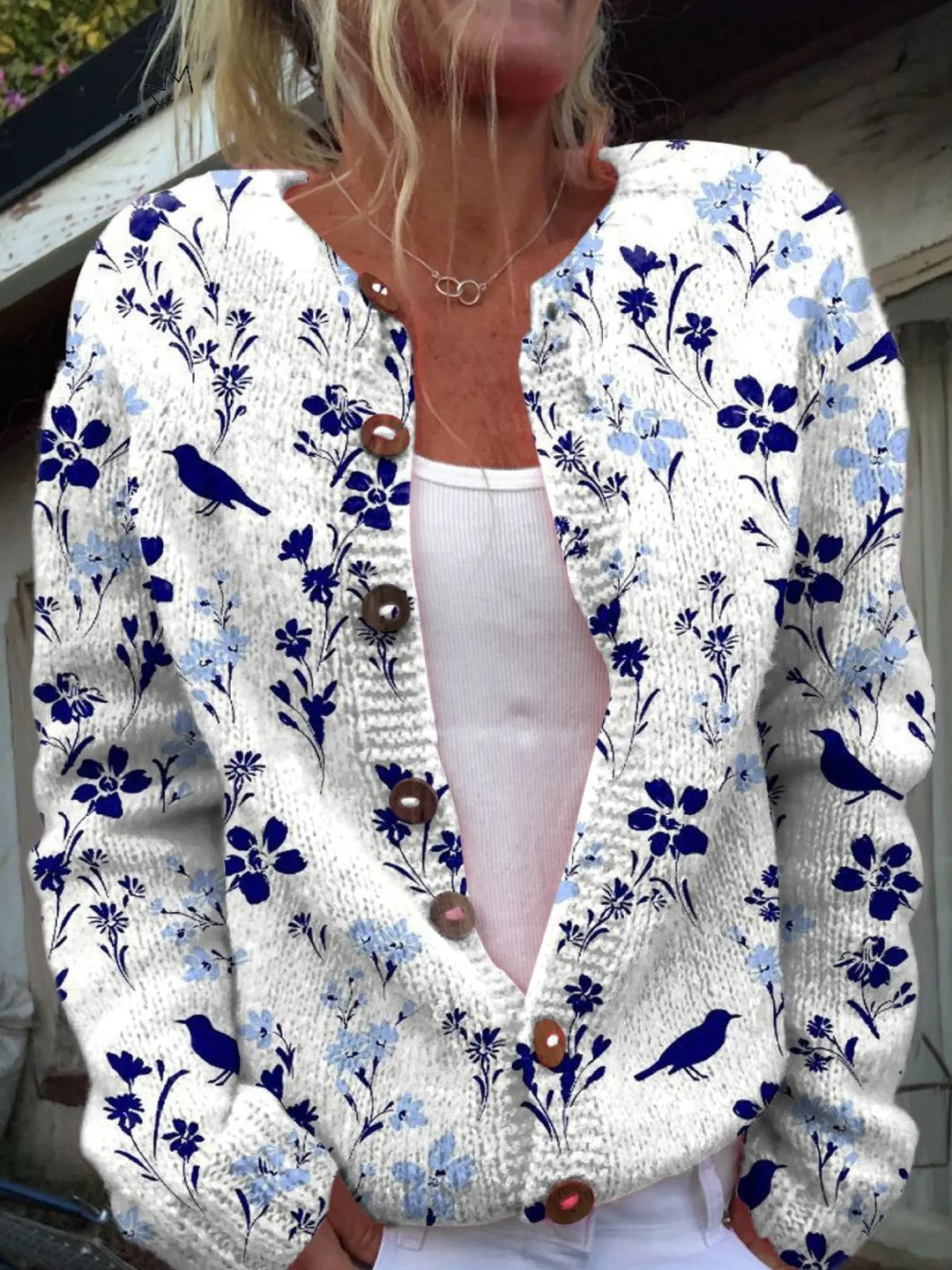 Melina | Cardigan a fiori e uccellini