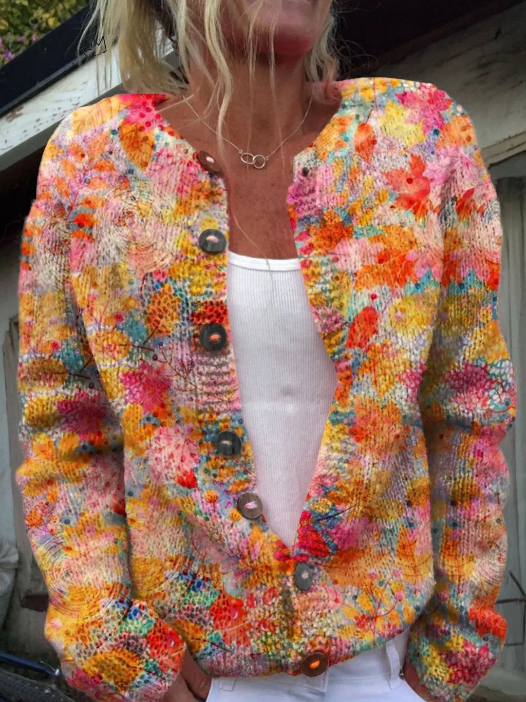 Odetta | Cardigan a fiori dipinti