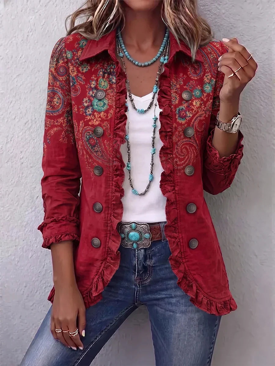 Rosamaria | Giacca boho paisley con volant