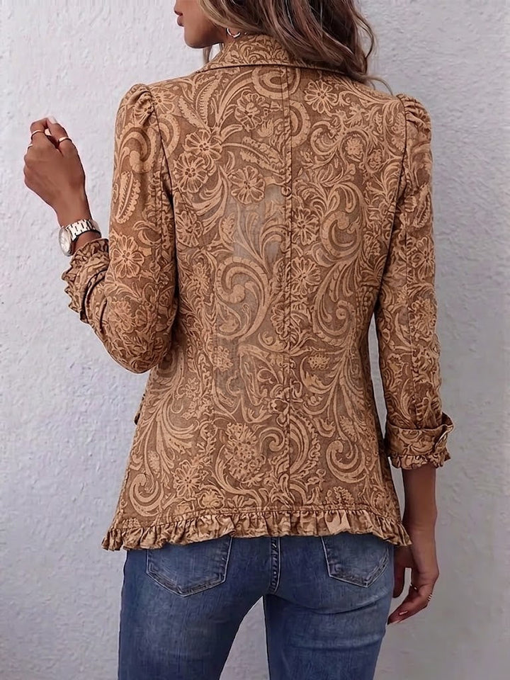 Nives | Giacca a fiori vintage boho con volant