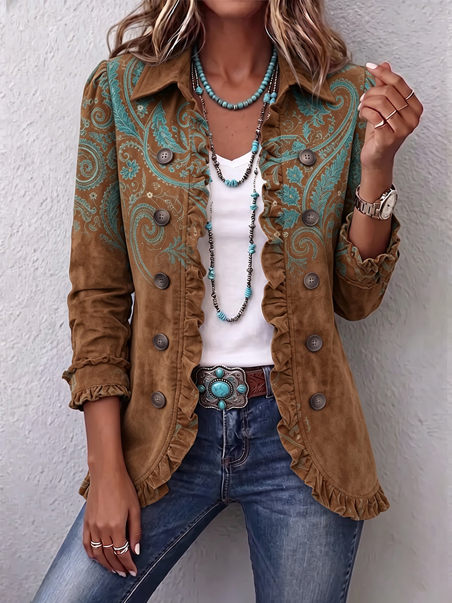 Olga | Giacca paisley con volant