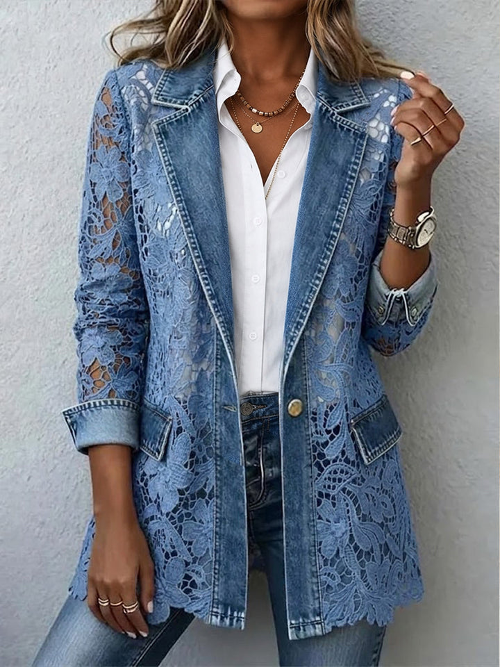 Angiolina | Blazer con inserti in pizzo floreale