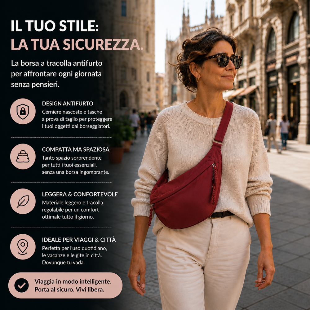 Rosa – Borsa a Spalla Bordeaux, foto 2