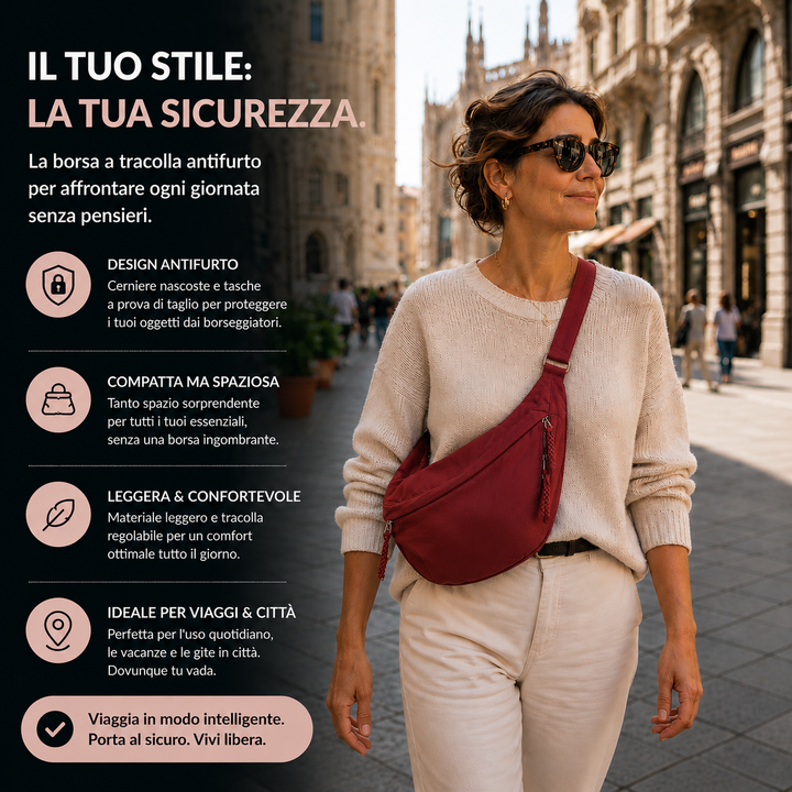 Rosa – Borsa a Spalla Bordeaux, foto 2