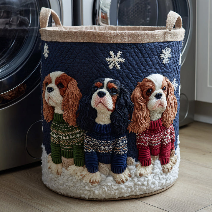 Rosanna | Cesto Portaoggetti Trapuntato Cavalier King Charles in Maglione